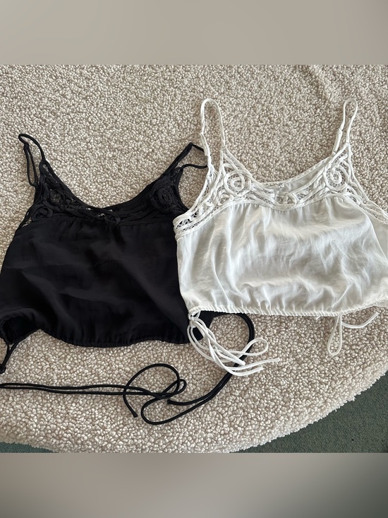 Intimately By Free People Tops - Set of 2 Free People Intimately Blouson Brami crop top Black White Size Small